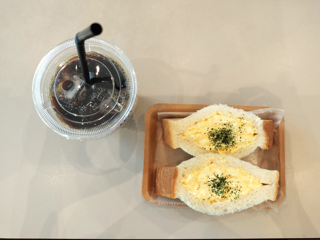 Cofee and egg sandwiches as a morning set in Tokyo Japan