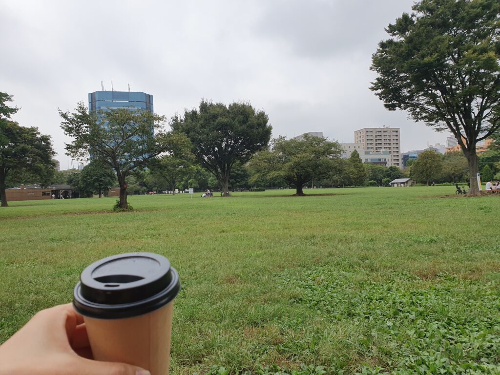 Kiba-park with coffee