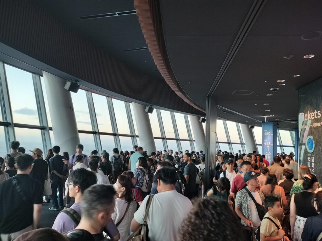 Crowds waiting for sunset at Tokyo Sky Tree